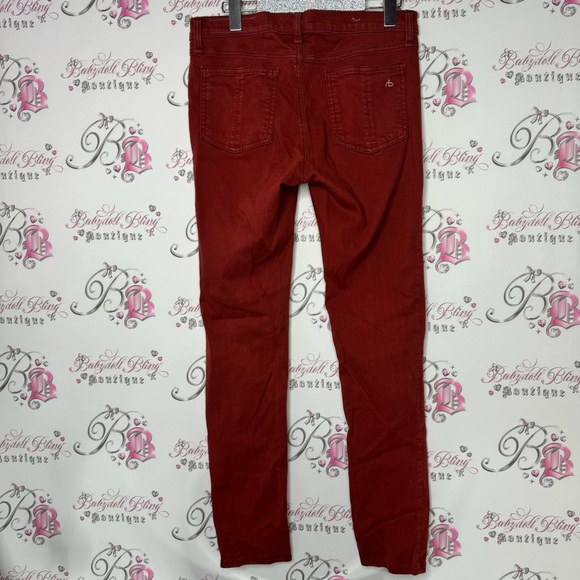 Rag & bone skinny jeans clay burgundy rusty orange red stretchy soft pants denim - Picture 2 of 10